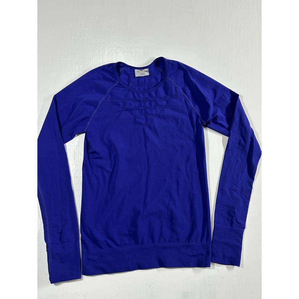 Athleta Top Long Sleeve Womens Medium Purple Crew Neck Cutout Athletic Top